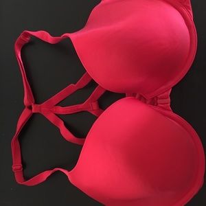 Victoria Secret lined Demi/Demi double red bra